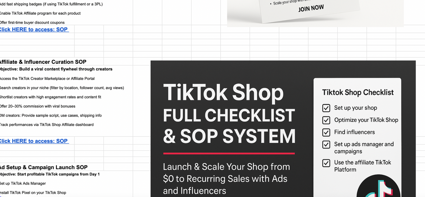 The TikTok Shop Full Checklist | Set Up, Ads, Marketing + Influencers